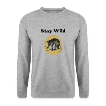 Stay Wild - Unisex Pullover - Weißgrau meliert - Vorne - Alina (178cm) & Michal (187cm)