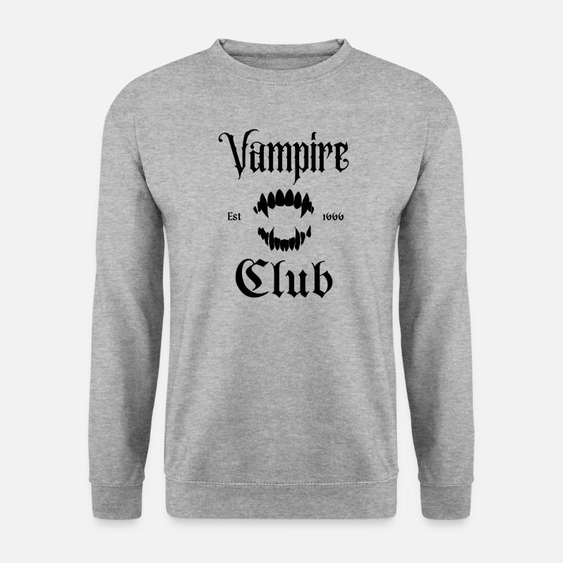 Vampire Club Est 1666 Halloween Herbstsaison - Unisex Pullover - Weißgrau meliert