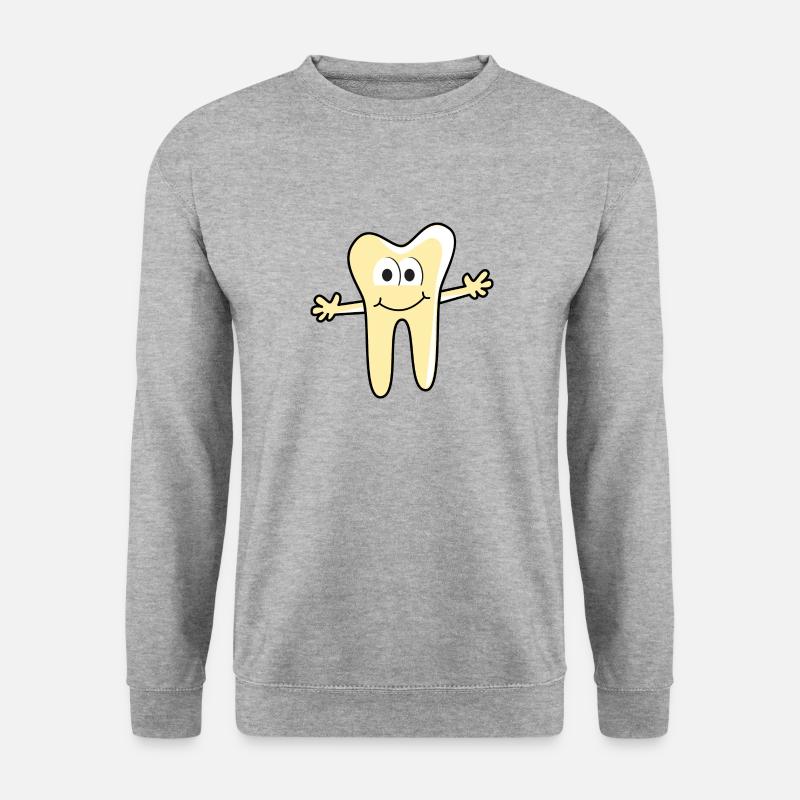 Zahnarztpraxis Logo Zahn - Unisex Pullover - Weißgrau meliert