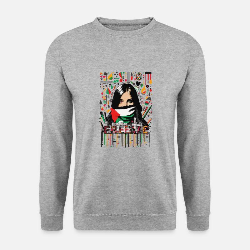 Palästina frei 03 - Unisex Pullover - Weißgrau meliert