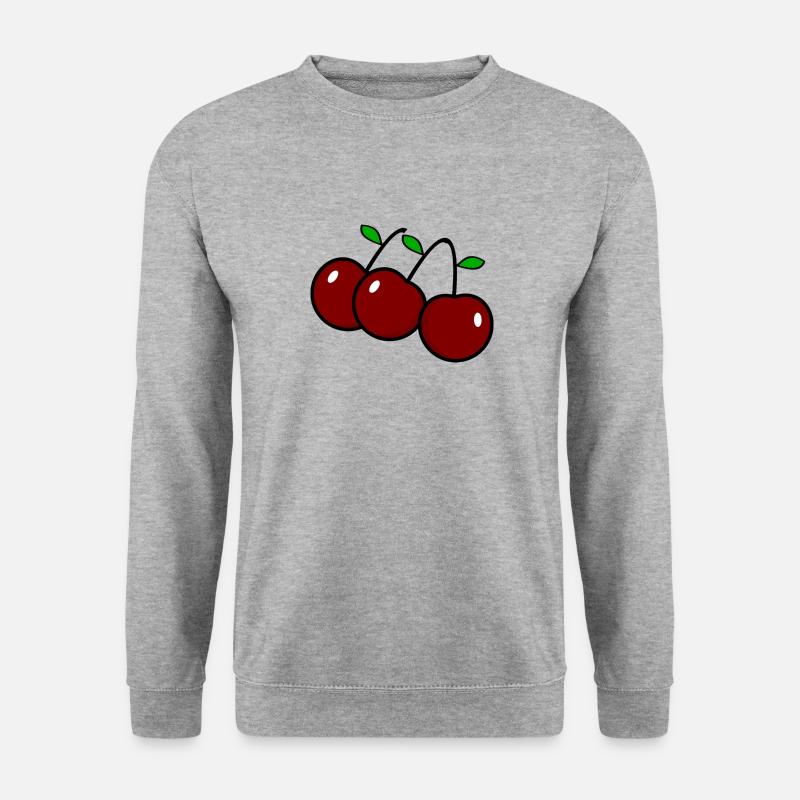 Kirschen - Unisex Pullover - Weißgrau meliert