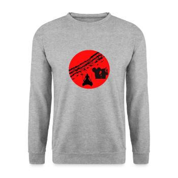 One Piece - Unisex Pullover - Weißgrau meliert - Vorne - Alina (178cm) & Michal (187cm)