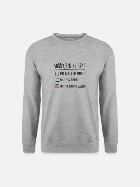 Einhorn - Unisex Pullover - Weißgrau meliert