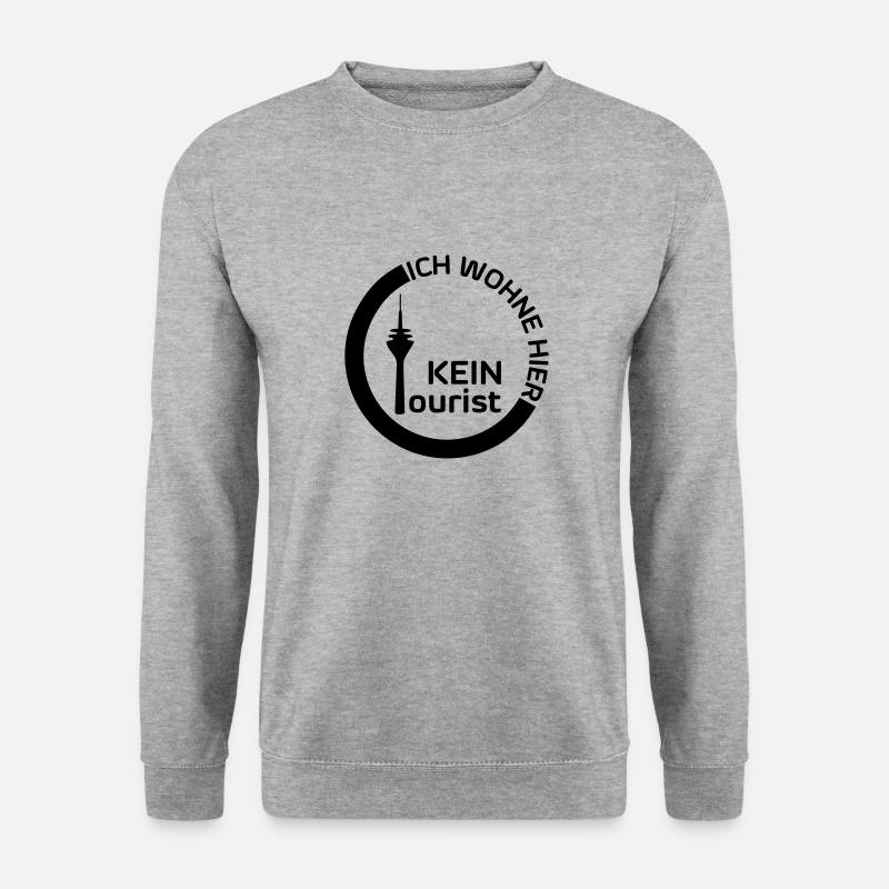 Kein Tourist Ich wohne hier - Unisex Pullover - Weißgrau meliert