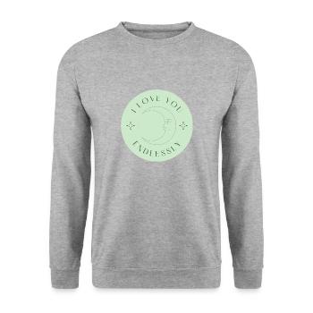 Love You Endlessly - Unisex Pullover - Weißgrau meliert - Vorne - Alina (178cm) & Michal (187cm)