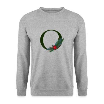 O – dekoratives Schriftzeichen – Weihnachten - Unisex Pullover - Weißgrau meliert - Vorne - Alina (178cm) & Michal (187cm)
