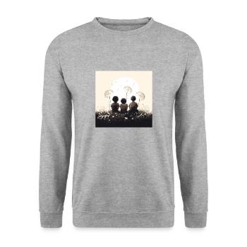 Three Little Birds - Unisex Pullover - Weißgrau meliert - Vorne - Alina (178cm) & Michal (187cm)