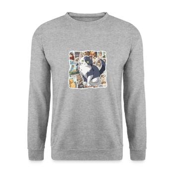 Anime / Bande dessinée / Japonais / Dessin animé / Dessin animé - Sweat-shirt Unisexe - gris chiné - Devant - Alina (178cm) & Michal (187cm)