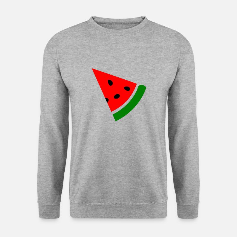 Wassermelone Melone - Unisex Pullover - Weißgrau meliert