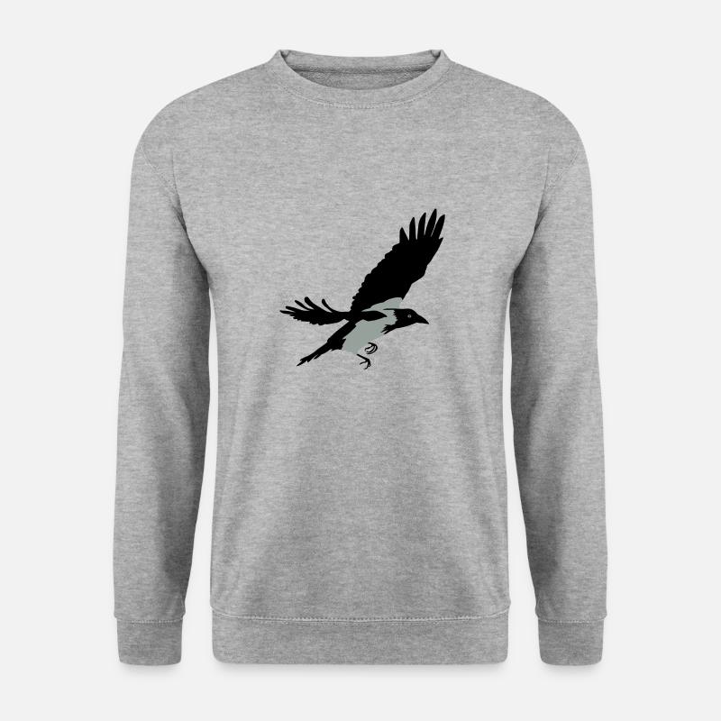 Krähe - Unisex Pullover - Weißgrau meliert