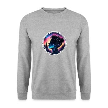 Silhouette / Forest / Portrait / Trees / Person - Unisex Sweatshirt - salt & pepper - Front - Alina (178cm) & Michal (187cm)