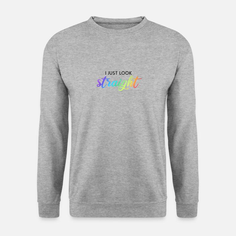 I Just Look Straight - Unisex Pullover - Weißgrau meliert