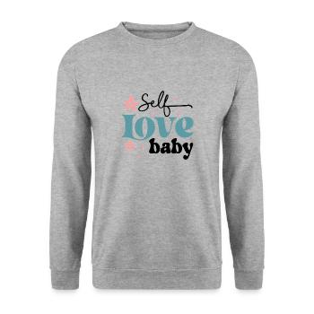 Self love baby - Unisex Sweatshirt - salt & pepper - Front - Alina (178cm) & Michal (187cm)