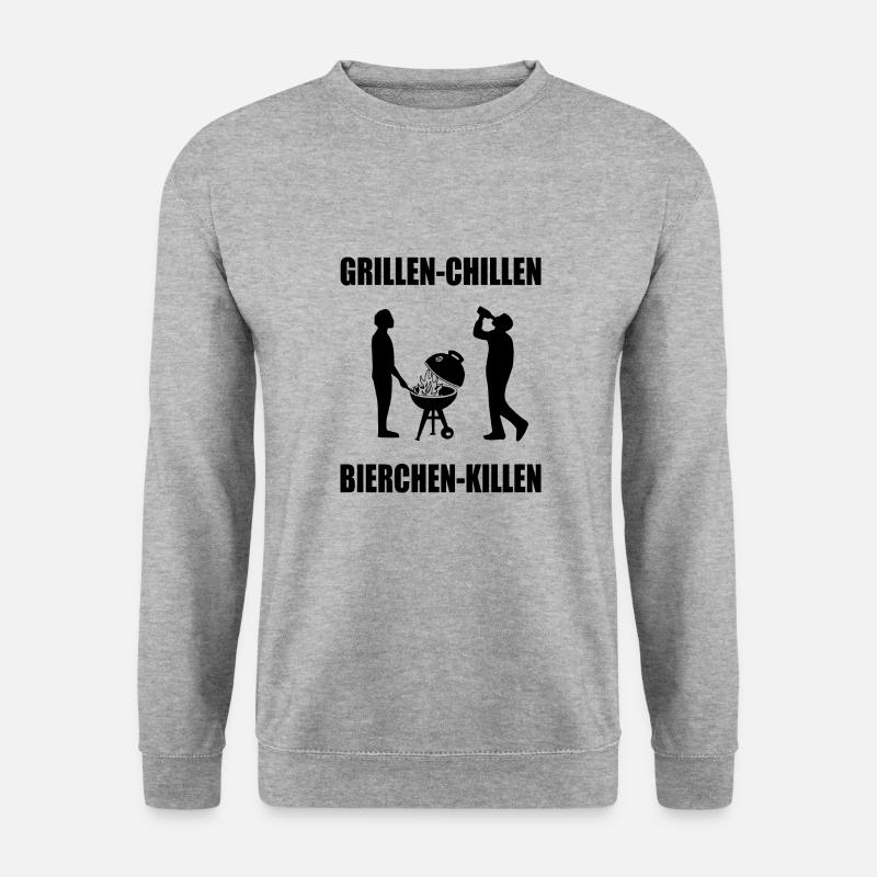 BBQ - Unisex Pullover - Weißgrau meliert