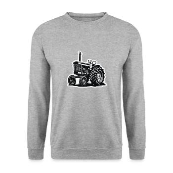 Tractor / Agriculture / Farmer / Field Work - Unisex Sweatshirt - salt & pepper - Front - Alina (178cm) & Michal (187cm)
