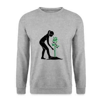 Tree Plants Nature Conservation - Unisex Sweatshirt - salt & pepper - Front - Alina (178cm) & Michal (187cm)