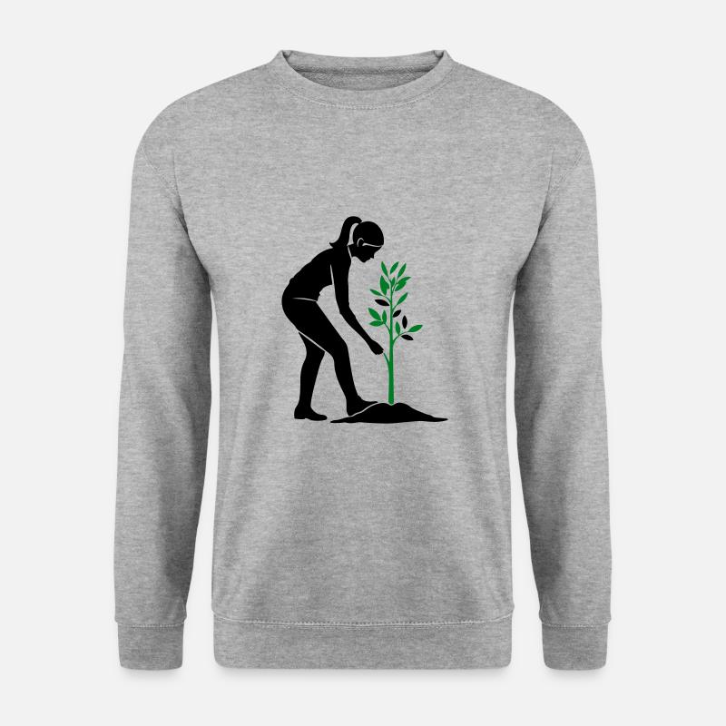 Baum Pflanzen Naturschutz - Unisex Pullover - Weißgrau meliert