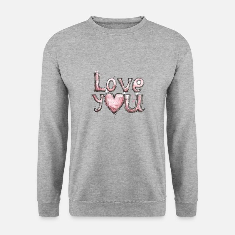 Liebe dich - Unisex Pullover - Weißgrau meliert