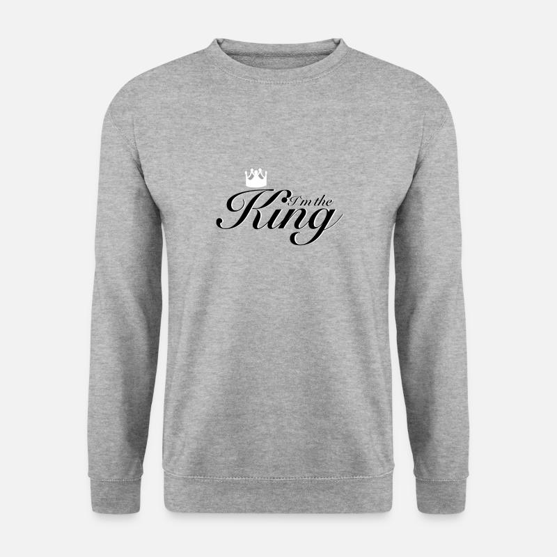 King - Unisex Pullover - Weißgrau meliert