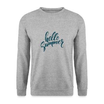 Lakeside Hello Summer - Unisex Pullover - Weißgrau meliert - Vorne - Alina (178cm) & Michal (187cm)