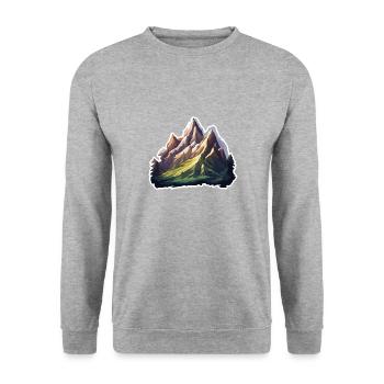 Mountain / Alps / Summit / Nature / Forest / Rock - Unisex Sweatshirt - salt & pepper - Front - Alina (178cm) & Michal (187cm)