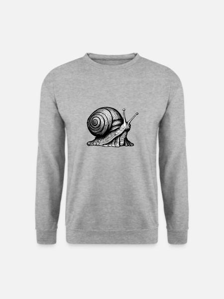 Schnecke / Tier / kriechen / Schleimig / langsam - Unisex Pullover - Weißgrau meliert