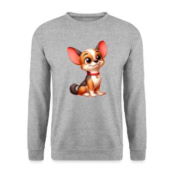 chihuahua - Sweat-shirt Unisexe - gris chiné - Devant - Alina (178cm) & Michal (187cm)