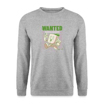 WANTED The Office Matcha Bandit - Unisex Pullover - Weißgrau meliert - Vorne - Alina (178cm) & Michal (187cm)