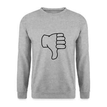 Emoji thumbs down sketch black - Unisex Sweatshirt - salt & pepper - Front - Alina (178cm) & Michal (187cm)