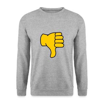 Emoji Thumbs Down Sketch Color - Unisex Sweatshirt - salt & pepper - Front - Alina (178cm) & Michal (187cm)