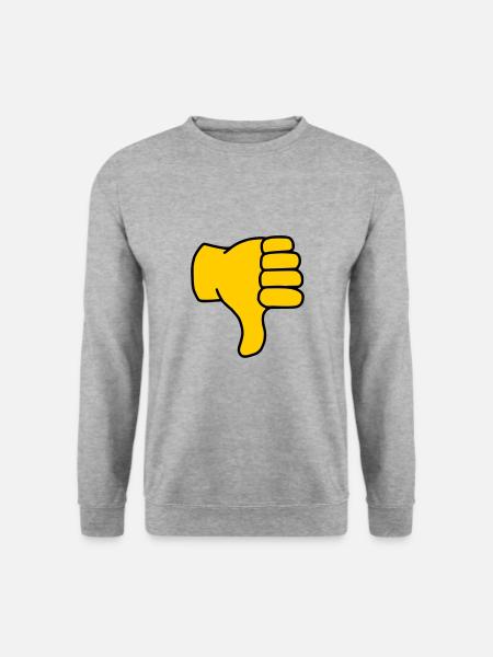 Emoji Daumen runter Skizze Farbe - Unisex Pullover - Weißgrau meliert