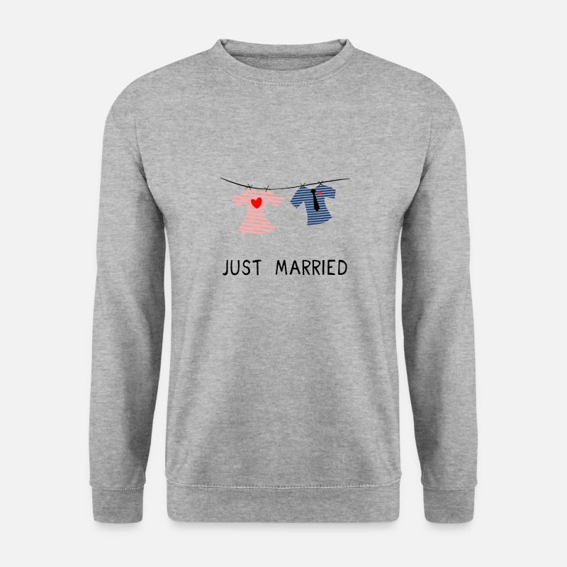 JUST MARRIED. MARRIED. VIVE LES MARIES - Sweat-shirt Unisexe - gris chiné