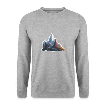 Mountain / Alps / Summit / Nature / Forest / Rock - Unisex Sweatshirt - salt & pepper - Front - Alina (178cm) & Michal (187cm)