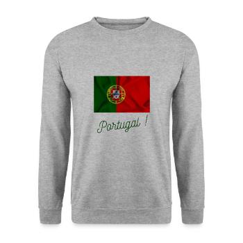 Portugal - Sweat-shirt Unisexe - gris chiné - Devant - Alina (178cm) & Michal (187cm)