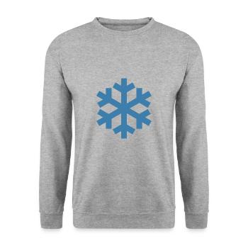 Schneeflocke Weihnachten Geschenk Schnee Symbol - Unisex Pullover - Weißgrau meliert - Vorne - Alina (178cm) & Michal (187cm)