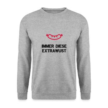 Immer diese Extrawurst - Unisex Pullover - Weißgrau meliert - Vorne - Alina (178cm) & Michal (187cm)