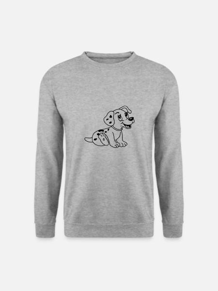 Lustiger Dalmatiner 002 - Unisex Pullover - Weißgrau meliert