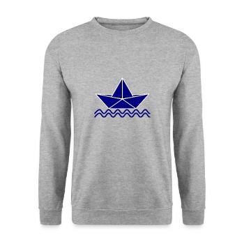 boat. sailing ship. holiday. ocean. sea. nature - Unisex Sweatshirt - salt & pepper - Front - Alina (178cm) & Michal (187cm)