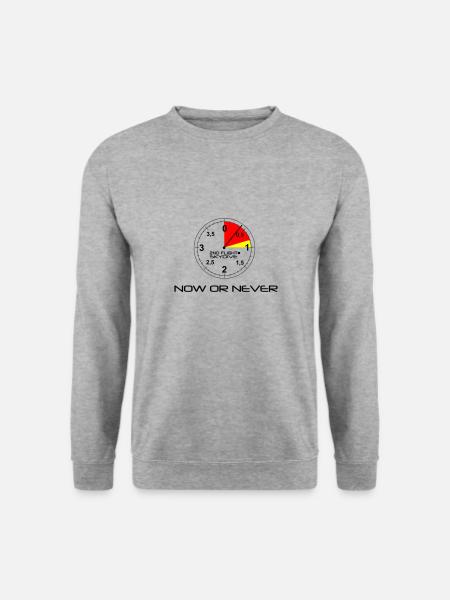 Now or never...cooles Design für Skydiver - Unisex Pullover - Weißgrau meliert