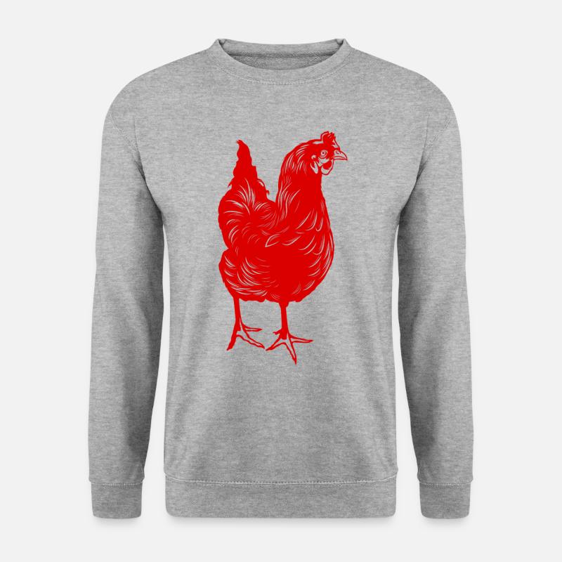 Huhn Chicken - Unisex Pullover - Weißgrau meliert