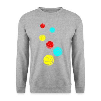 Basketball symbol - Unisex Sweatshirt - salt & pepper - Front - Alina (178cm) & Michal (187cm)