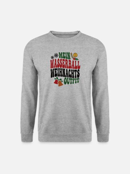 Wasserball Weihnachten Spieler Wasserballer XMAS - Unisex Pullover - Weißgrau meliert