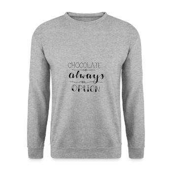 Chocolate is always an option - Unisex Sweatshirt - salt & pepper - Front - Alina (178cm) & Michal (187cm)