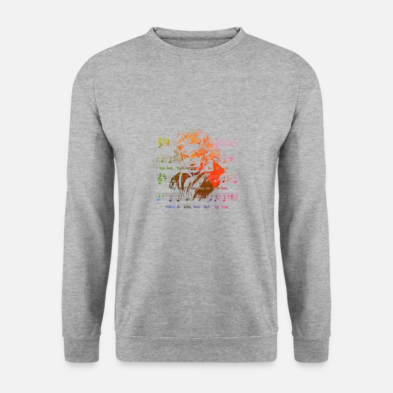 Beethoven Klassik 9. Symphonie Ode an die Freude - Unisex Pullover - Weißgrau meliert
