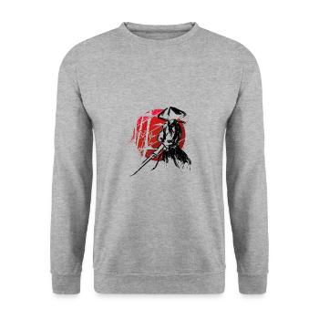 Ronin Samurai Warrior - Unisex Sweatshirt - salt & pepper - Front - Alina (178cm) & Michal (187cm)
