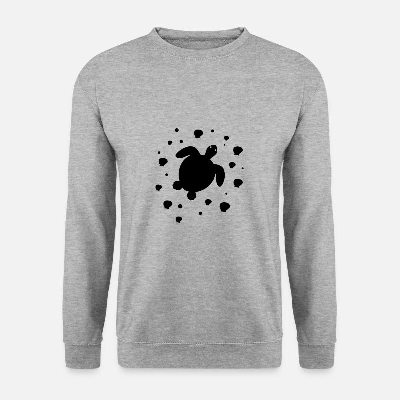 Schildkröte - Meerestier Reptil Naturschutz - Unisex Pullover - Weißgrau meliert