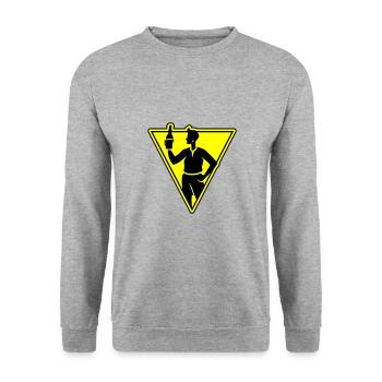 Drinking beer - Unisex Sweatshirt - salt & pepper - Front - Alina (178cm) & Michal (187cm)