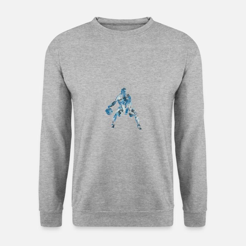 Basketball - Unisex Pullover - Weißgrau meliert