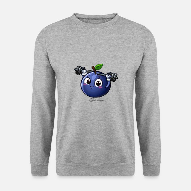 Trainierende Blaubeere - Unisex Pullover - Weißgrau meliert