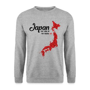Japan country outline Nihon-koku Tokyo Osaka gift - Unisex Sweatshirt - salt & pepper - Front - Alina (178cm) & Michal (187cm)